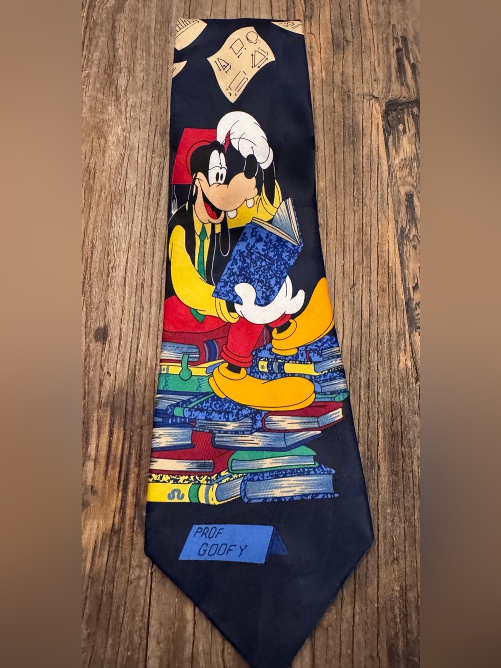 Vintage Disney Mickey Unlimited Professor Goofy Teacher Necktie